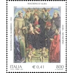 500 años de la pintura  Virgen con el Niño de Macrino d'Alba