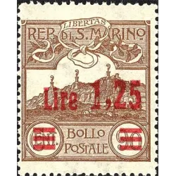 Cifra o veduta di San Marino, soprastampati 