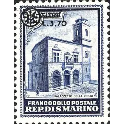 Post office building, overprinted