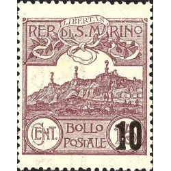 Veduta di San Marino, soprastampati