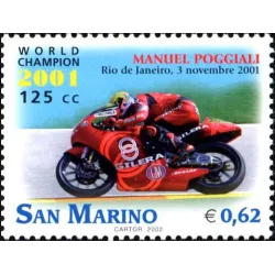 Manuel ruht Champion der Welt des Motorradfahrens 125cc