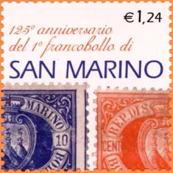 125th anniversary of the first stamp of san marino