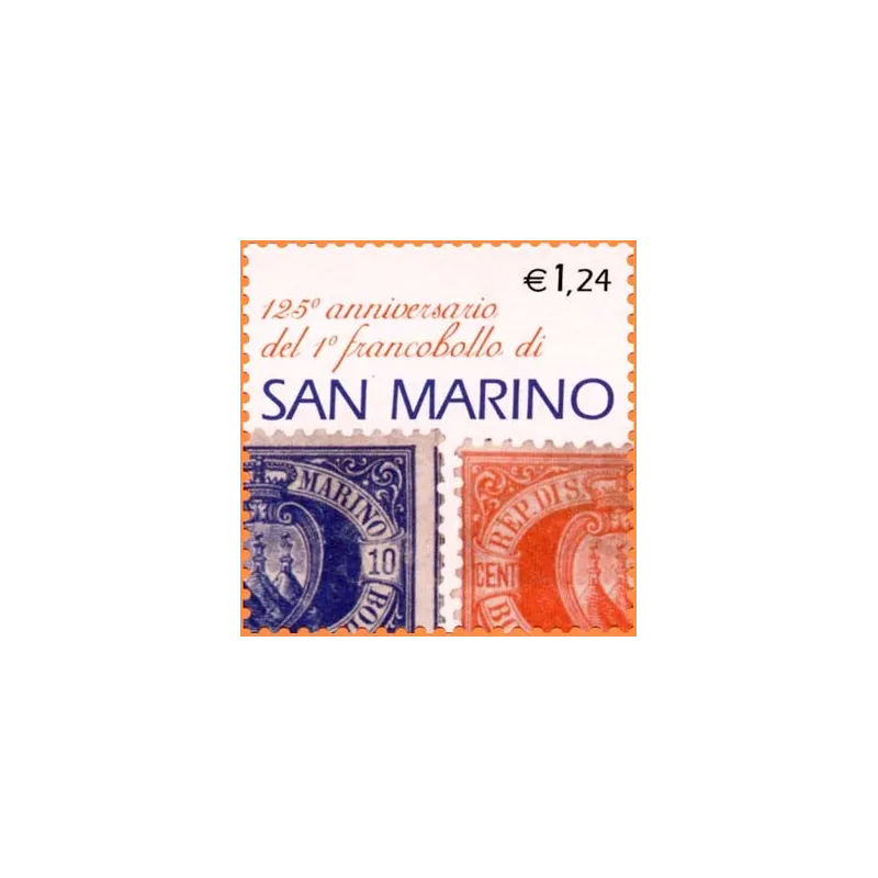 125th anniversary of the first stamp of san marino