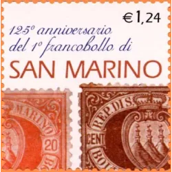 125. Jahrestag der ersten Marke von san marino