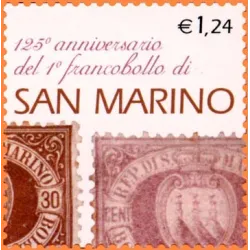 125th anniversary of the first stamp of san marino