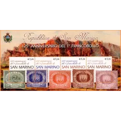 125th anniversary of the first stamp of san marino