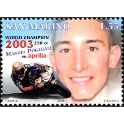Manuel descansa campeón del mundo del motociclismo 250cc