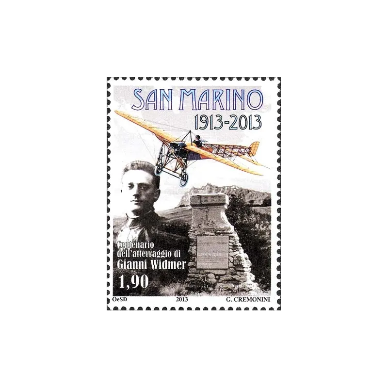 Centenary of the landing of widmer gianni to san marino