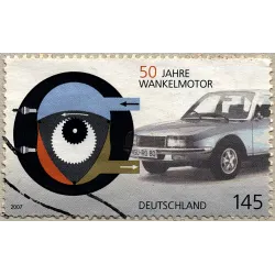 Stamps - Federal Germany - 50th anniversary of the Wankel rotary engine