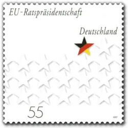 Sellos - Alemania Federal - Estrellas, una con bandera alemana