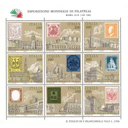 Esposizione internazionale di filatelia, a Roma - francobolli degli antichi stati italiani