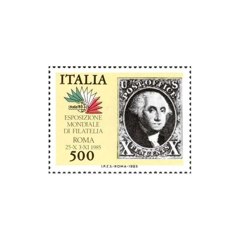 Exposición internacional de filatelia en Roma - sellos de los 5 continentes