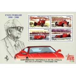 Esposizione mondiale di filatelia, a Milano - giornata della Ferrari